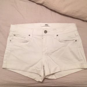 Else white denim cuff shorts